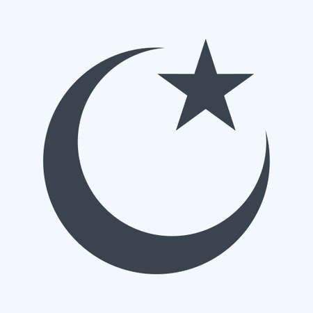 Icon Moon and Star - Glyph Style - Simple illustration,Design Icon vector, Good for prints, posters, advertisements, announcements, info graphics, etc.のイラスト素材