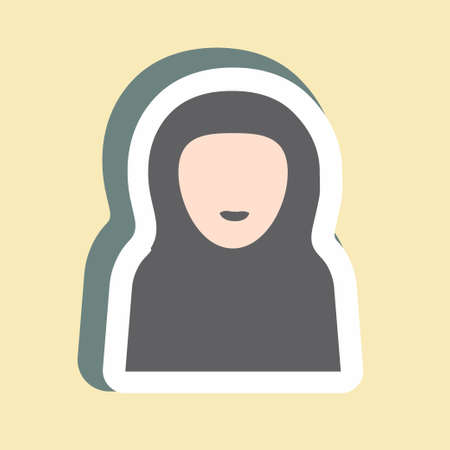 Sticker Islamic Woman - Simple illustration,Design Icon vector, Good for prints, posters, advertisements, announcements, info graphics, etc.のイラスト素材