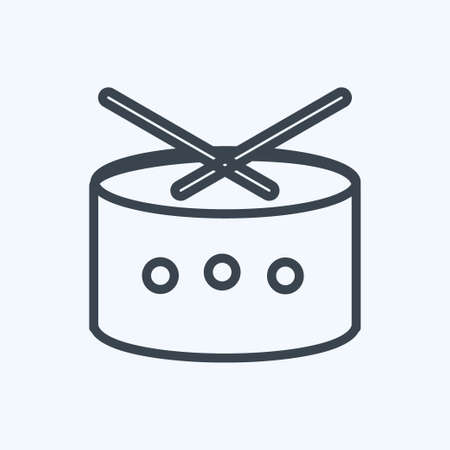 Icon Drums - Line Style - Simple illustration,Design template vector, Good for prints, posters, advertisements, announcements, info graphics, etc.のイラスト素材