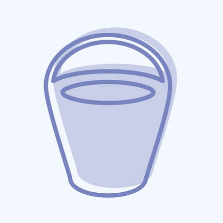 Icon Sand bucket - Two Tone Style - Simple illustration,Design template vector, Good for prints, posters, advertisements, announcements, info graphics, etc.のイラスト素材