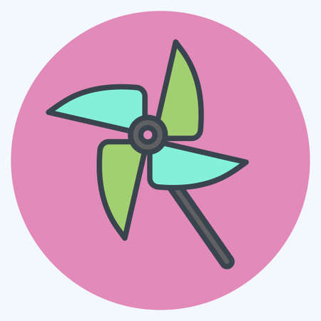 Icon Toy Fan - Color Mate Style - Simple illustration,Design template vector, Good for prints, posters, advertisements, announcements, info graphics, etc.のイラスト素材