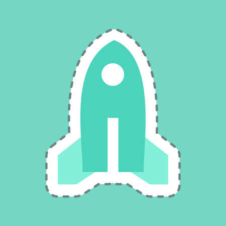 Sticker Toy Jet II Line Cut - Simple illustration,Design template vector, Good for prints, posters,...