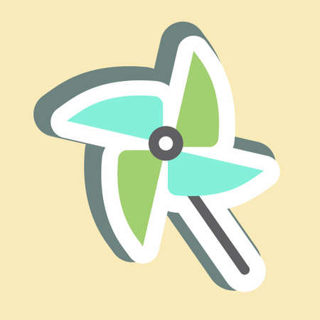 Sticker Toy Fan - Simple illustration,Design template vector, Good for prints, posters, advertisements, announcements, info graphics, etc.のイラスト素材