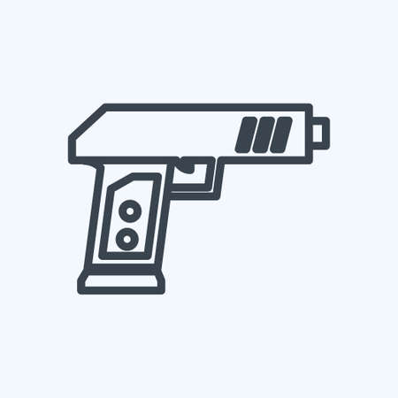 Icon Toy Gun - Line Style - Simple illustration (1),Design template vector, Good for prints, posters, advertisements, announcements, info graphics, etc.のイラスト素材