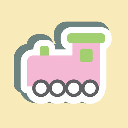 Sticker Toy Train I - Simple illustration,Design template vector, Good for prints, posters, advertisements, announcements, info graphics, etc.のイラスト素材