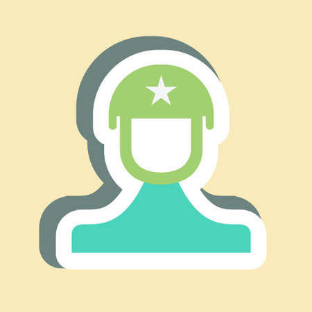 Sticker Soldier - Simple illustration,Design template vector, Good for prints, posters, advertisements, announcements, info graphics, etc.のイラスト素材