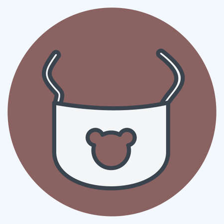 Icon Baby Bib - Color Mate Style - Simple illustration,Design template vector, Good for prints,...