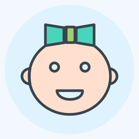 Icon Baby Girl - Color Mate Style - Simple illustration,Design template vector, Good for prints, posters, advertisements, announcements, info graphics, etc.のイラスト素材