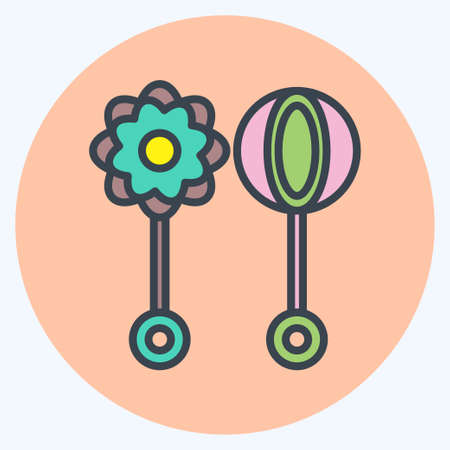 Icon Shaker Toys - Color Mate Style - Simple illustration,Design template vector, Good for prints, posters, advertisements, announcements, info graphics, etc.のイラスト素材