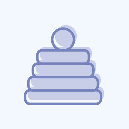 Icon Stack Toy - Two Tone Style - Simple illustration,Design template vector, Good for prints, posters, advertisements, announcements, info graphics, etc.のイラスト素材