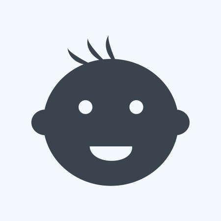 Icon Smiling Baby - Glyph Style - Simple illustration,Design template vector, Good for prints, posters, advertisements, announcements, info graphics, etc.のイラスト素材