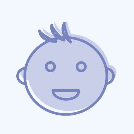 Icon Smiling Baby - Two Tone Style - Simple illustration,Design template vector, Good for prints, posters, advertisements, announcements, info graphics, etc.のイラスト素材