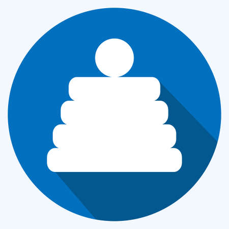 Icon Stack Toy - Long Shadow Style - Simple illustration,Design template vector, Good for prints, posters, advertisements, announcements, info graphics, etc.のイラスト素材