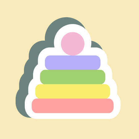 Sticker Stack Toy - Simple illustration,Design template vector, Good for prints, posters, advertisements, announcements, info graphics, etc.のイラスト素材