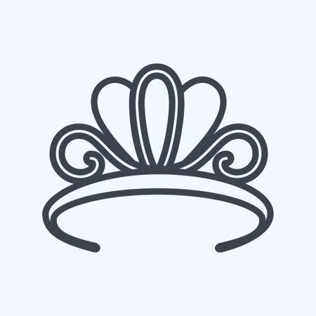 Icon Tiara - Line Style - simple illustration, good for prints , announcements, etcのイラスト素材