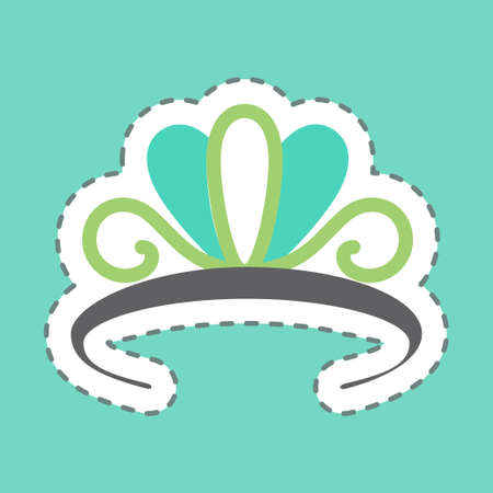 Sticker Tiara, Line Cut - simple illustration, good for prints , announcements, etcのイラスト素材