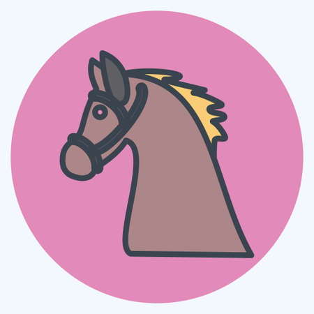 Icon Horse - Color Mate Style - Simple illustration, Good for Prints , Announcements, Etcのイラスト素材