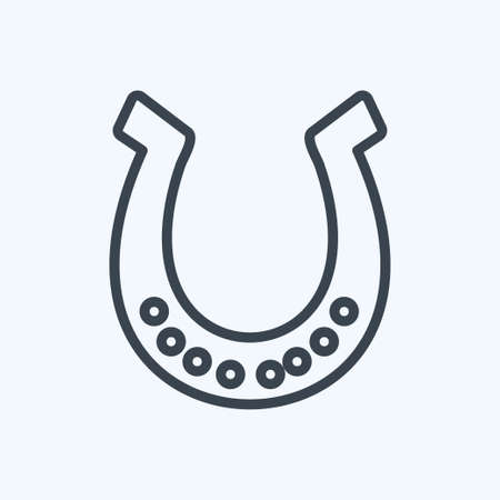 Icon Horse Shoe - Line Style - Simple illustration, Good for Prints , Announcements, Etcのイラスト素材
