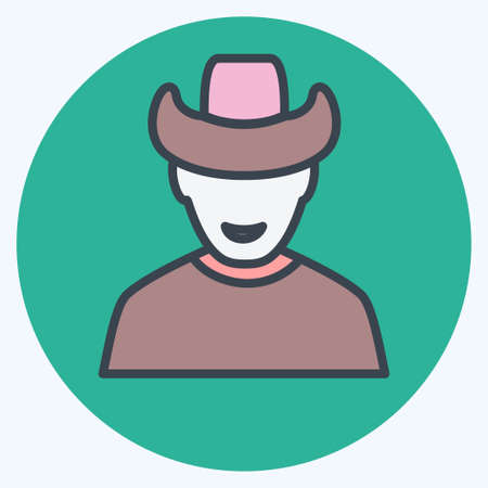 Icon Man - Color Mate Style - Simple illustration, Good for Prints , Announcements, Etcのイラスト素材