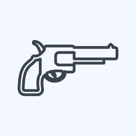Icon Revolver - Line Style - Simple illustration, Good for Prints , Announcements, Etcのイラスト素材