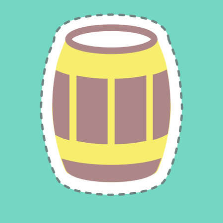 Sticker Barrel, Line Cut - Simple illustration, Good for Prints , Announcements, Etcのイラスト素材