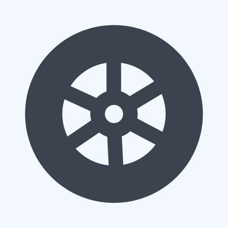 Icon Wheel - Glyph Style - Simple illustration, Good for Prints , Announcements, Etc