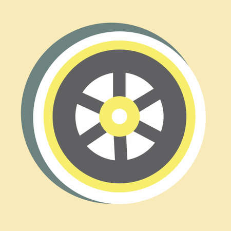 Sticker Wheel Simple illustration, Good for Prints , Announcements, Etcのイラスト素材