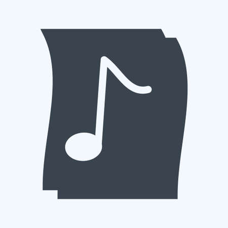 Icon Music on Paper - Glyph Style - Simple illustration, Good for Prints , Announcements, Etcのイラスト素材