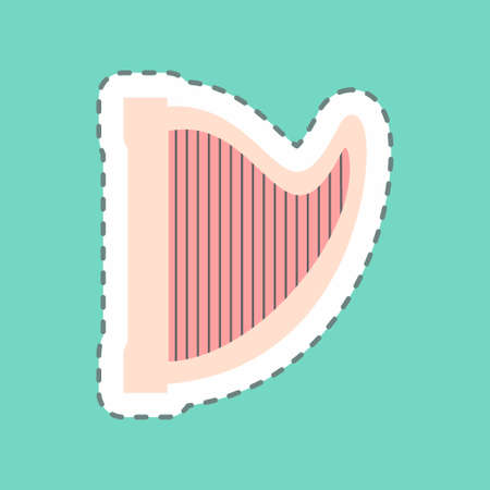 Sticker Harp, Line Cut - Simple illustration, Good for Prints , Announcements, Etcのイラスト素材