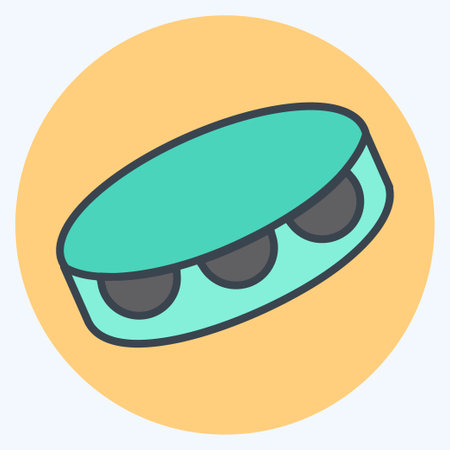 Icon Tambourine - Color Mate Style - Simple illustration, Good for Prints , Announcements, Etcのイラスト素材