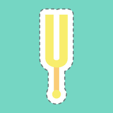 Sticker Musical Fork, Line Cut - Simple illustration, Good for Prints , Announcements, Etcのイラスト素材