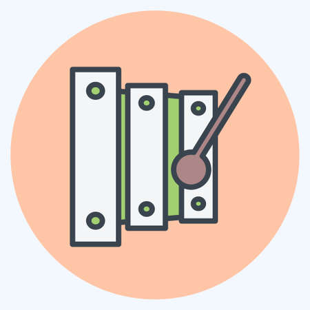 Icon Xylophone - Color Mate Style - Simple illustration, Good for Prints , Announcements, Etcのイラスト素材