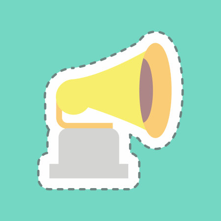 Sticker Record Player, Line Cut - Simple illustration, Good for Prints , Announcements, Etcのイラスト素材