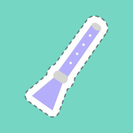 Sticker Flute, Line Cut - Simple illustration, Good for Prints , Announcements, Etcのイラスト素材