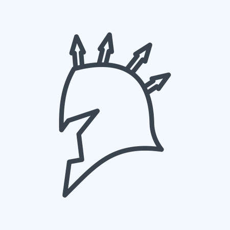 Icon Ancient Face Mask - Line Style- Simple illustration, Good for Prints , Announcements, Etcのイラスト素材