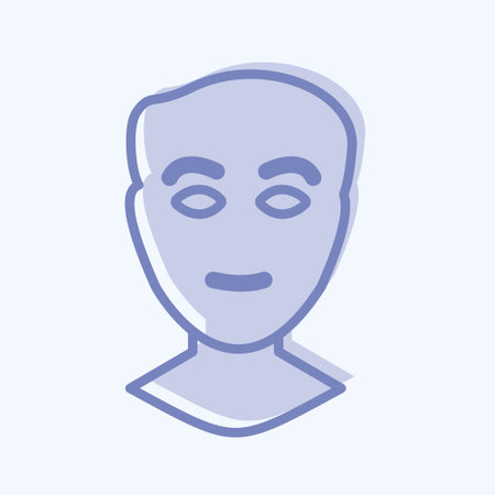 Icon Human Face - Two Tone Style - Simple illustration, Good for Prints , Announcements, Etcのイラスト素材