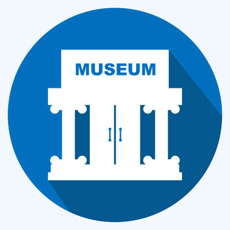 Icon Museum Building II - Long Shadow Style- Simple illustration, Good for Prints , Announcements, Etcのイラスト素材