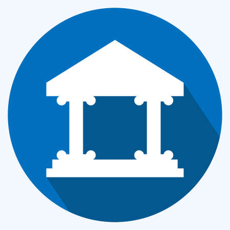 Icon Museum Building I - Long Shadow Style- Simple illustration, Good for Prints , Announcements, Etcのイラスト素材