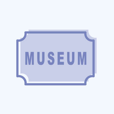 Icon Museum Tag - Two Tone Style - Simple illustration, Good for Prints , Announcements, Etcのイラスト素材