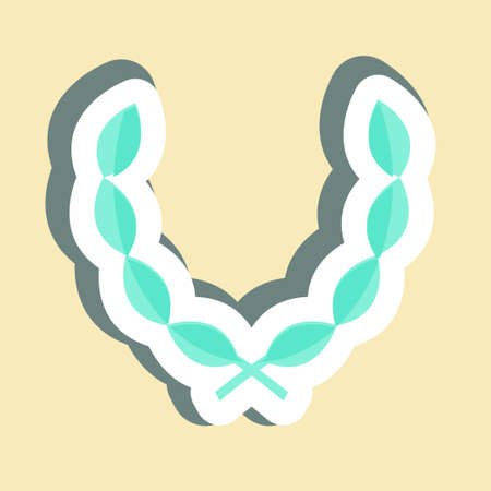 Sticker Leaves Wreath - Simple illustration, Good for Prints , Announcements, Etcのイラスト素材