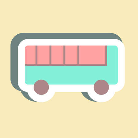 Sticker Toy Bus - Simple illustration,Design template vector, Good for prints, posters, advertisements, announcements, info graphics, etc.のイラスト素材