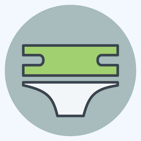 Icon Diaper 2 - Color Mate Style - Simple illustration,Design template vector, Good for prints, posters, advertisements, announcements, info graphics, etc.のイラスト素材