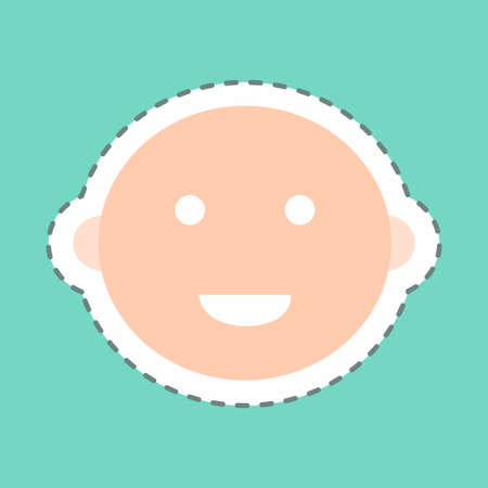 Sticker Baby Boy, Line Cut - Simple illustration,Design template vector, Good for prints, posters, advertisements, announcements, info graphics, etc.のイラスト素材