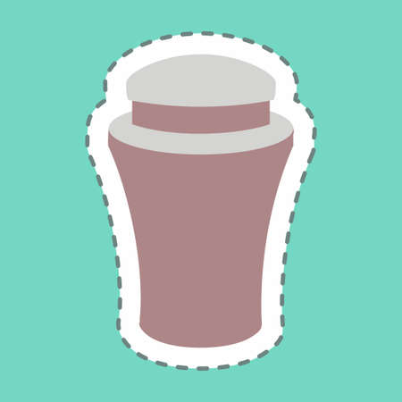 Sticker Cream Bottle, Line Cut - simple illustration, good for prints , announcements, etcのイラスト素材