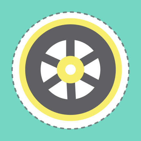 Sticker Wheel, Line Cut - Simple illustration, Good for Prints , Announcements, Etcのイラスト素材