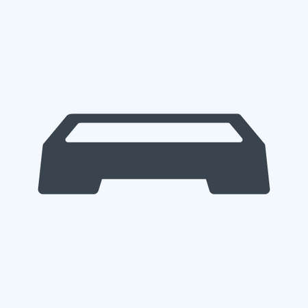 Aerobics Stand Icon in trendy glyph style isolated on soft blue backgroundのイラスト素材