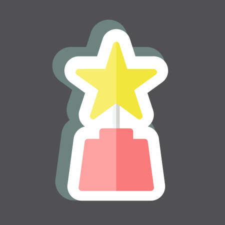 Award Sticker in trendy isolated on black backgroundのイラスト素材