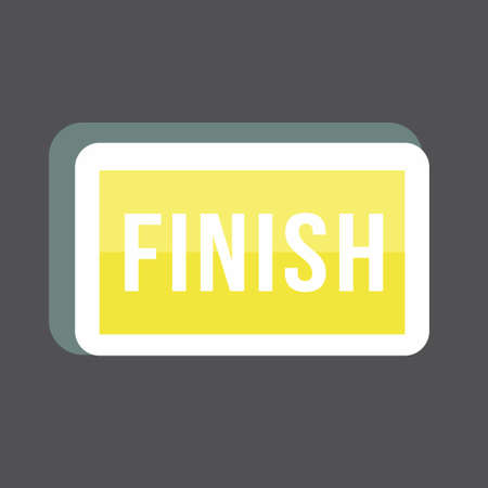 Finish Sticker in trendy isolated on black backgroundのイラスト素材