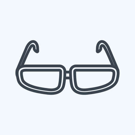 Glasses Icon in trendy line style isolated on soft blue backgroundのイラスト素材