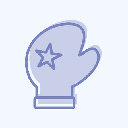 Glove Icon in trendy two tone style isolated on soft blue backgroundのイラスト素材